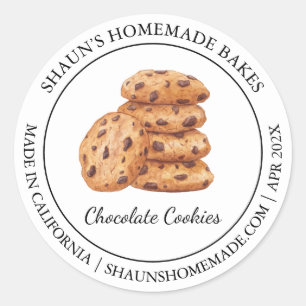 Adesivo Redondo Cookies frescos cozinhando rótulo moderno