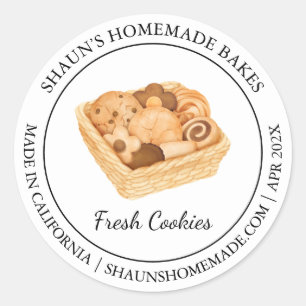 Adesivo Redondo Cookies frescos cozinhando rótulo moderno