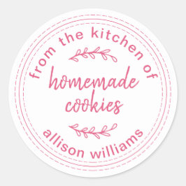 Adesivo Redondo Cookies Rustic Homemade from the Kitchen of