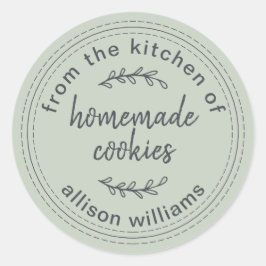 Adesivo Redondo Cookies Rustic Homemade from the Kitchen of Green