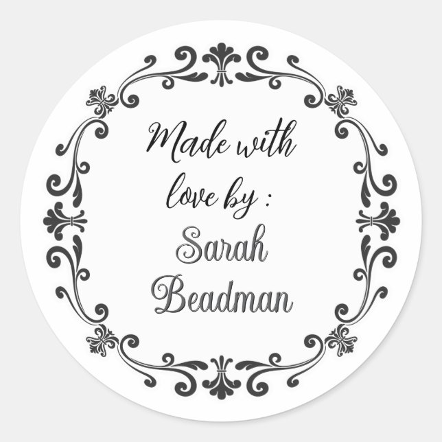 Adesivo Redondo Cooking Food Made With Love by Label Sticker (Frente)