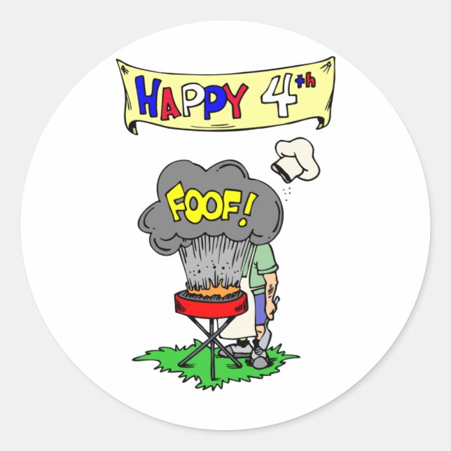 Adesivo Redondo Cookout de 4 de julho (Frente)