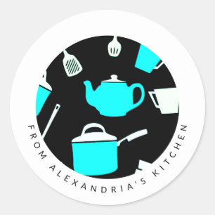 Adesivo Redondo Cookware e utensílios de cozinha   Da Cozinha De