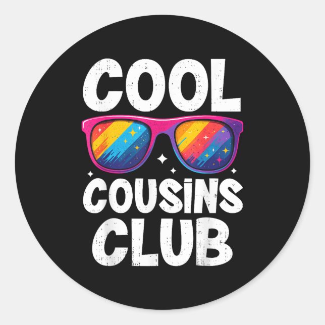 Adesivo Redondo Cool Cousins Club Family Matching Funny Cousin Squ (Frente)