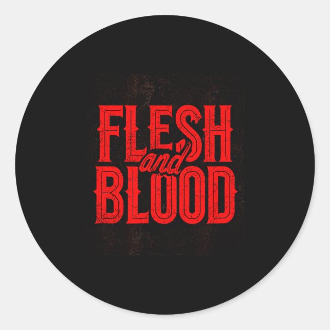 Adesivo Redondo Cool Flesh And Blood Statement Emblem For Man And  (Frente)