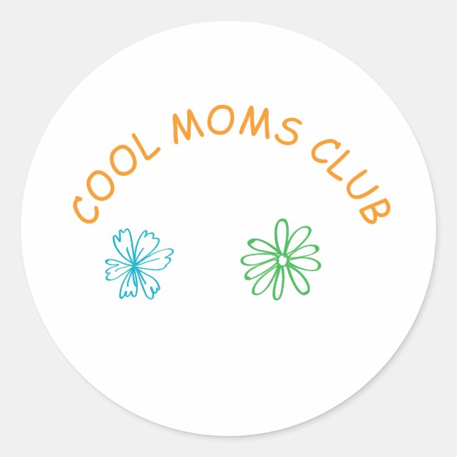 Adesivo Redondo Cool moms club (Frente)