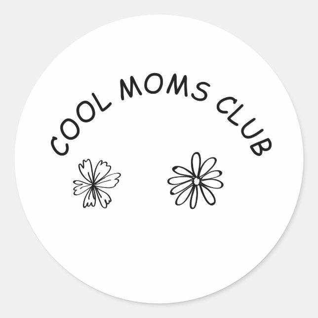 Adesivo Redondo Cool moms club (Frente)