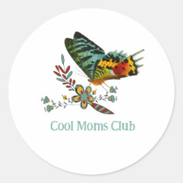 Adesivo Redondo Cool Moms Club Butterfly club