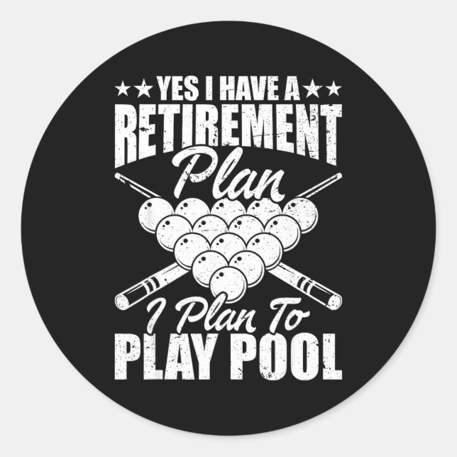 Adesivo Redondo Cool Ol Design For Men Women Billiards Lover Ol Pl (Frente)