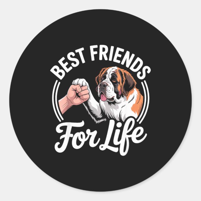 Adesivo Redondo Cool Saint Bernard Costume For Men Women St. Berna (Frente)