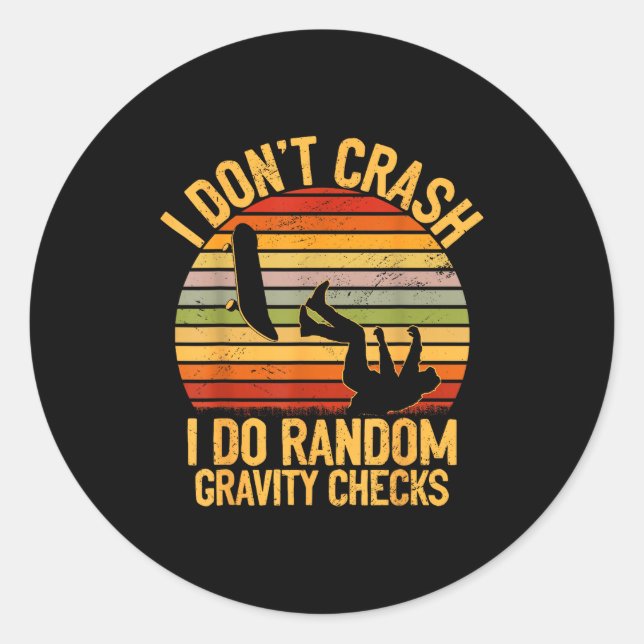 Adesivo Redondo Cool Skateboarding Lover Men Women Kids Skater Ska (Frente)