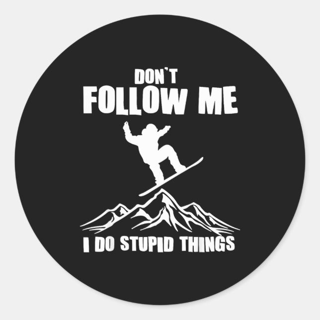 Adesivo Redondo Cool Snowboarding Art For Men Women Snowboard Snow (Frente)