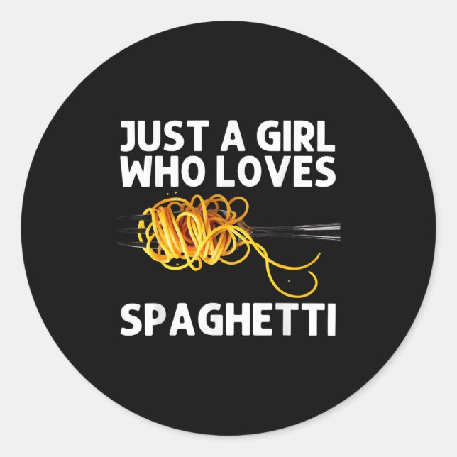 Adesivo Redondo Cool Spaghetti Art For Girls Women Italian Food Pa (Frente)