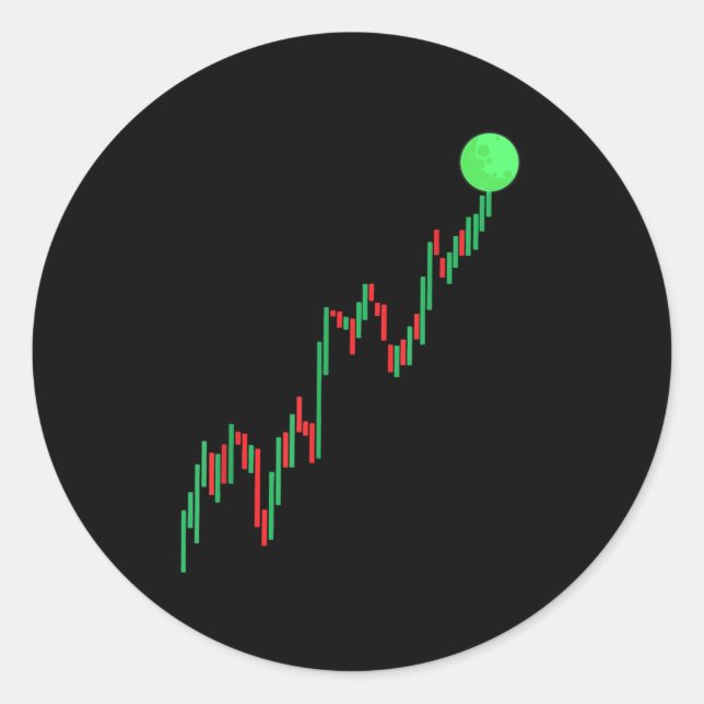 Adesivo Redondo Cool Stock Trading Art For Men Women Day Trader St (Frente)