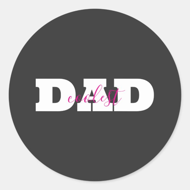 Adesivo Redondo Coolest Dad (Frente)