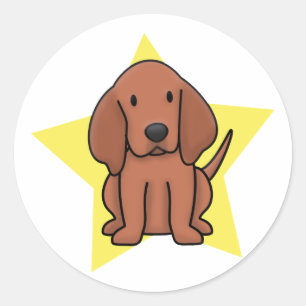 Adesivo Redondo Coonhound de Redbone da estrela de Kawaii