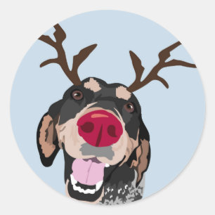 Adesivo Redondo Coonhound de Rudolph Bluetick