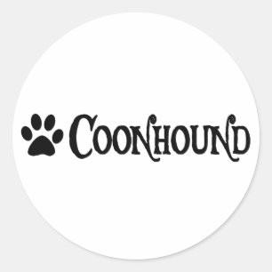 Adesivo Redondo Coonhound (estilo do pirata com pawprint)