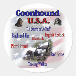 Adesivo Redondo Coonhound USA Gifts