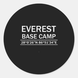 Adesivo Redondo Coordenadas do Acampamento Base do Monte Everest 