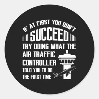 Adesivo Redondo Coordenador de Voo Controlador de Tráfego Aéreo na
