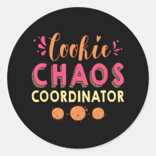 Adesivo Redondo Coordenador do Cookie Chaos Funny Camping Scouting