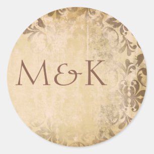 Adesivo Redondo Coordenando os selos de envelopes {Café}