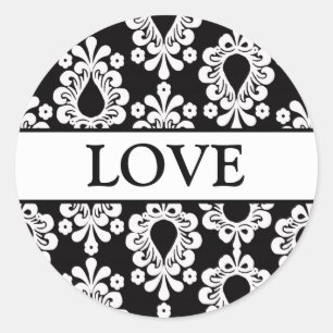 Adesivo Redondo Coordenando os selos de envelopes de Damasco