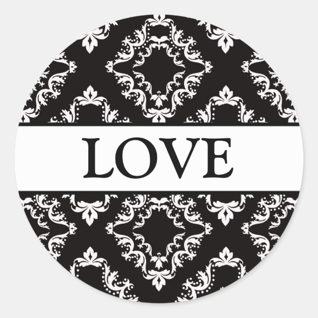 Adesivo Redondo Coordenando os selos de envelopes de Damasco (Frente)