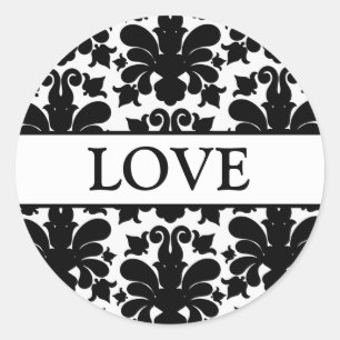 Adesivo Redondo Coordenando os selos de envelopes de Damasco