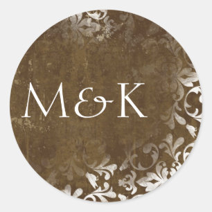 Adesivo Redondo Coordenando os selos de envelopes {Espresso}