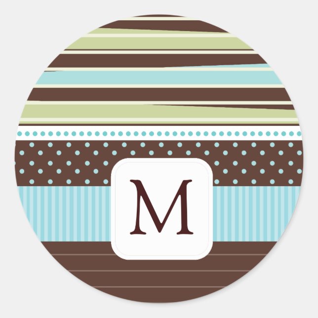 Adesivo Redondo Coordenar os selos de envelopes monográficos (Frente)