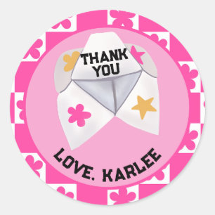 Adesivo Redondo Cootie Catcher de retrô dos anos 90