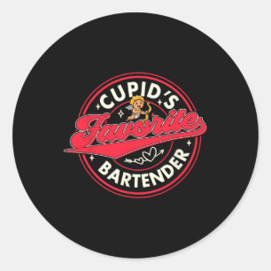 Adesivo Redondo Copa do Bartender do Dia dos Namorados Cupido Bart