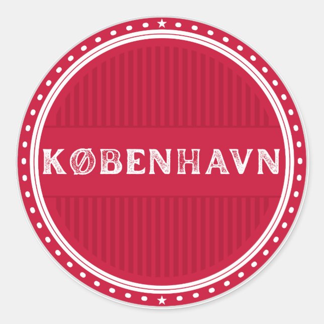 Adesivo Redondo Copenhagen City Pride Emblem – Danish Identity (Frente)