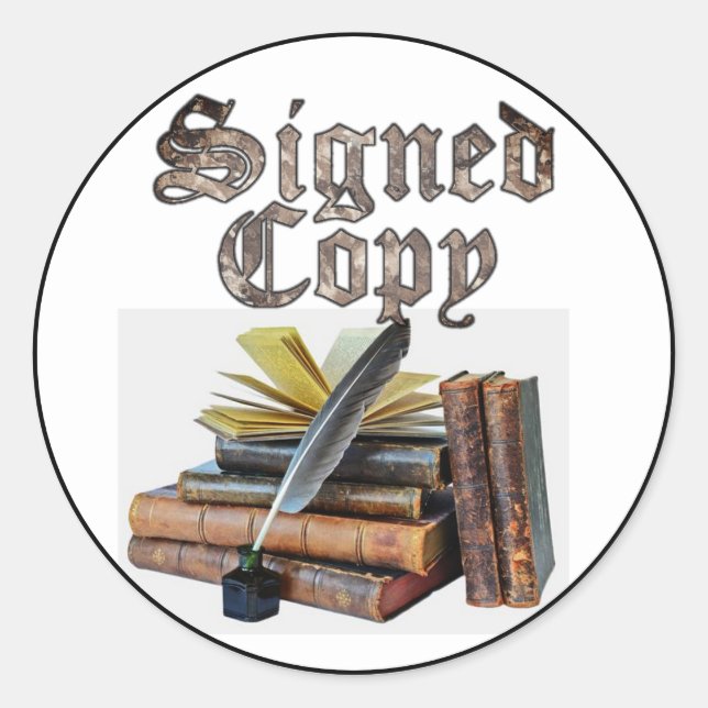 Adesivo Redondo Cópia Assinada de Livros e Preenchimento (Frente)