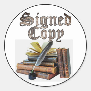 Adesivo Redondo Cópia Assinada de Livros e Preenchimento