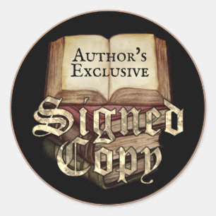 Adesivo Redondo Cópia assinada exclusiva do autor em preto