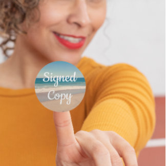 Adesivo Redondo Cópia assinada por foto à margem