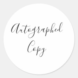Adesivo Redondo Cópia Autenticada de Caligrafia de Manuscrito Eleg
