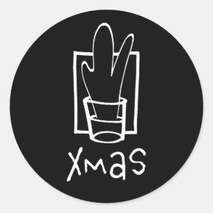 Adesivo Redondo Copo de Shot de Natal Maravilhoso