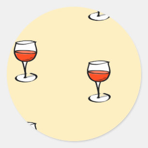 Adesivo Redondo copo de vinho em laranja