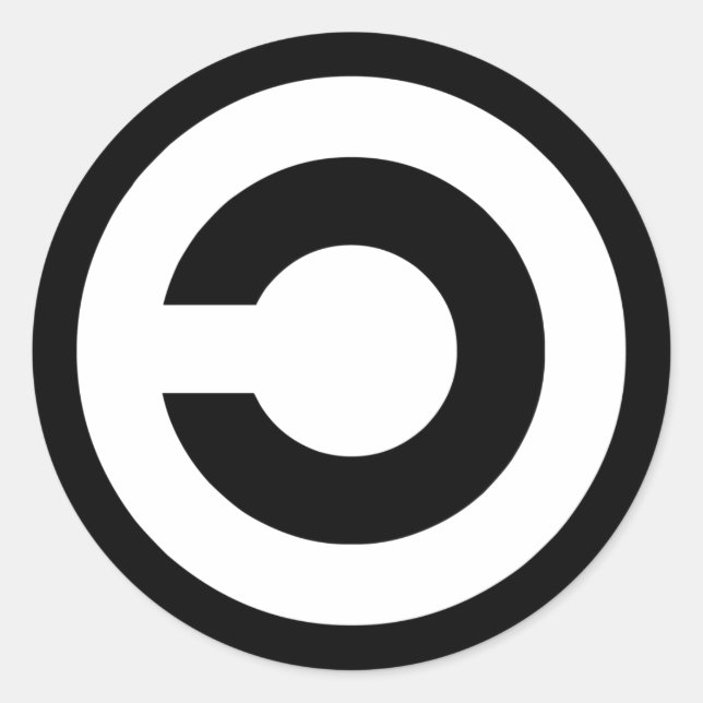 Adesivo Redondo Copyleft - as informações querem ser gratuitas (Frente)