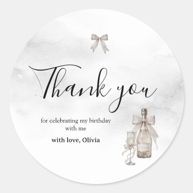 Adesivo Redondo Coquete Minimalista Preto Elegante 50º Aniversário (Frente)