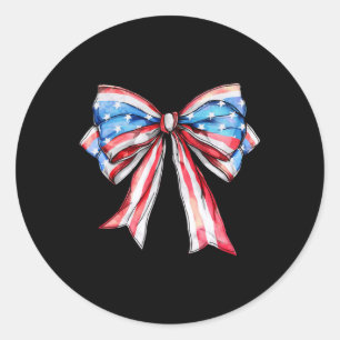 Adesivo Redondo Coquette American Girly 4 De Julho Bandeira Americ