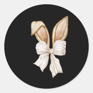Adesivo Redondo Coquette Arco Bunny Ears Coelho Felz pascoa Dia Re