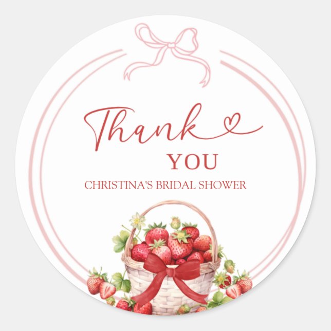 Adesivo Redondo Coquette Berry Apaixonado Obrigado Sticker (Frente)