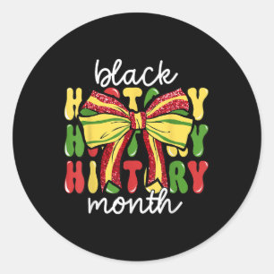 Adesivo Redondo Coquette Black History Month African Women Girls M