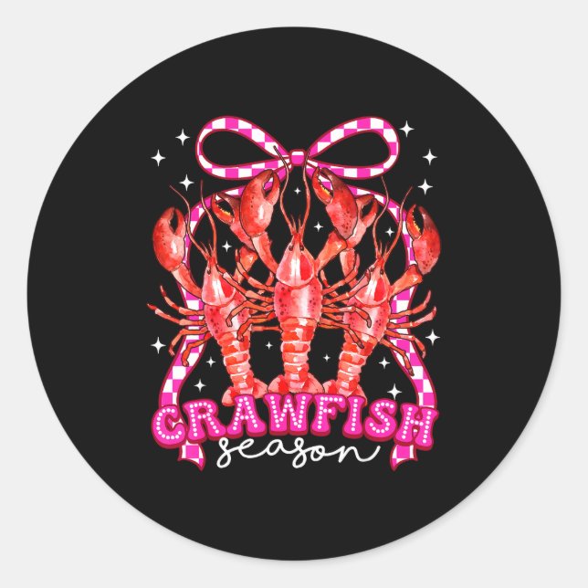 Adesivo Redondo Coquette Bow Crawfish Boil Season For Men Women Ki (Frente)