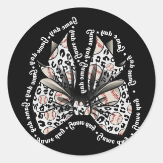 Adesivo Redondo Coquette Bow Game Day Sell Softll Heart Love Mom L